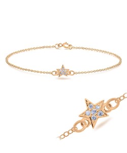 Little Star with CZ Stones Bracelet BRS-179-RO-GP